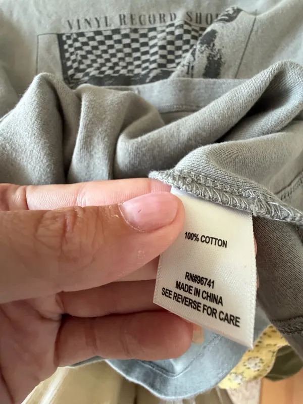 gray Self Esteem vintage-style crop graphic baby tee - Image 5