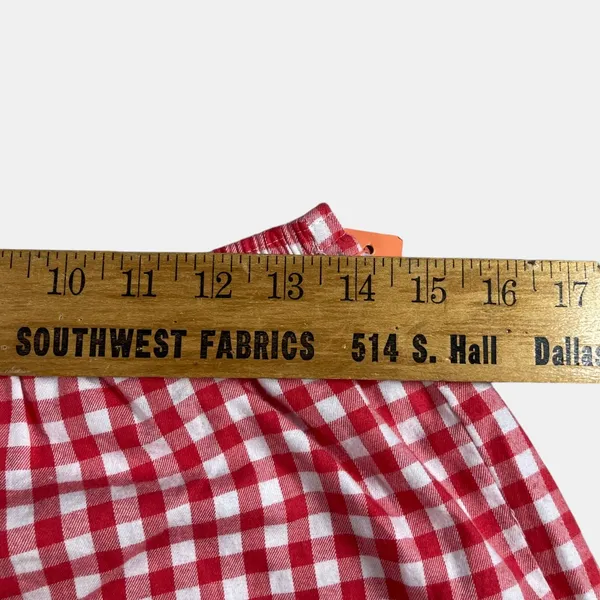 Colsie Gingham Pajama Shorts Red White Check Lace Trim Women's Medium Sleepwear - Image 5