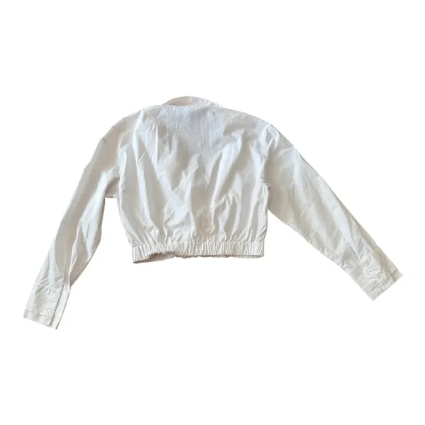 Future Collective Kahlana Barfield Brown White Cropped Button Up Shirt Size L - Image 3