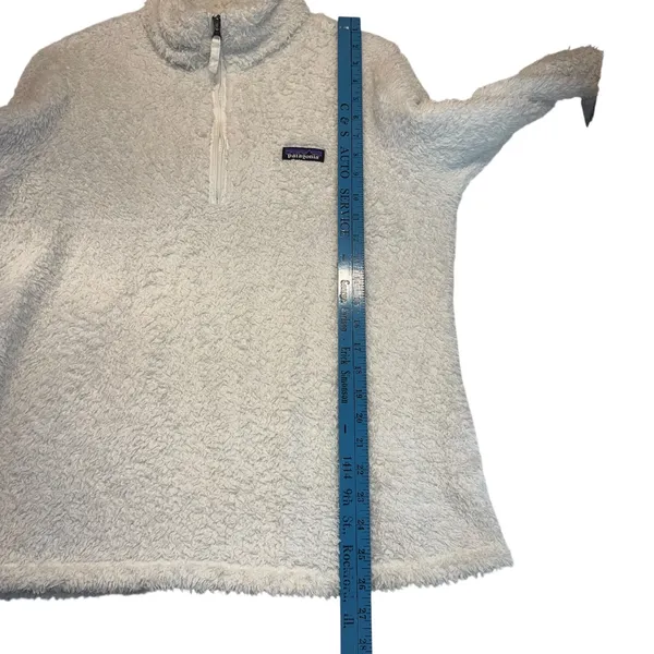 Patagonia Women's Fuzzy Fleece Pullover Sweatshirt White Gray‎ Size L - Image 8