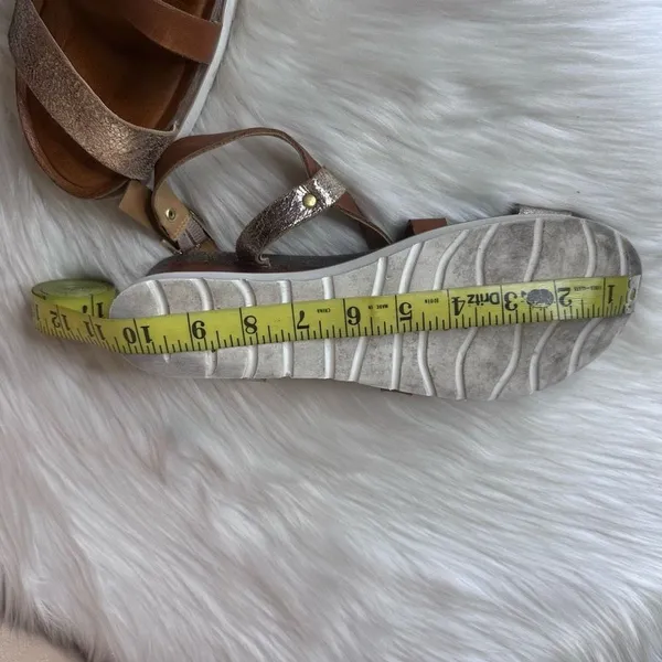 Diba True Metallic & Brown Leather Strappy Sandals Size 9.5 - Image 7