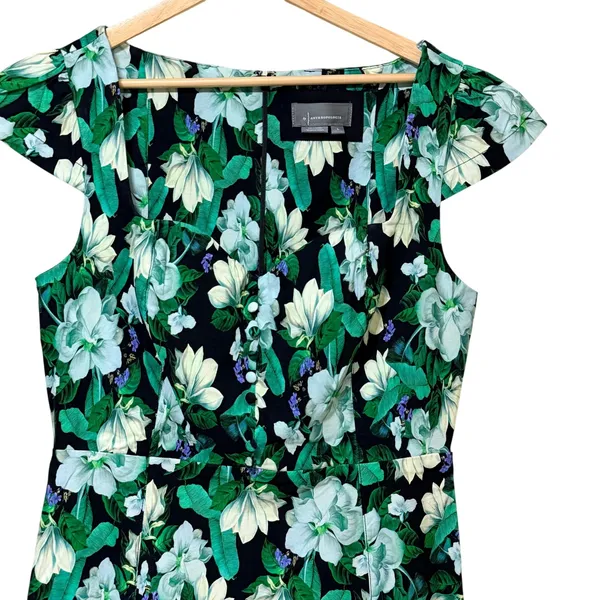 Anthropologie‎ the cecily Floral Botanical Midi Dress Sweetheart Neck Large - Image 5