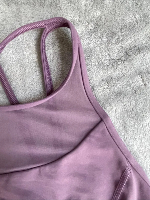 Lululemon clip in long line Lilac Sports Bra activewear yoga Pilates gym 6 - Image 6