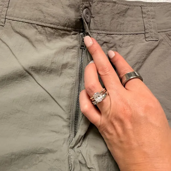 Social Tourist Women Ultra High Rise Cargo Shorts Taupe Brown Size S Nylon Hike - Image 6