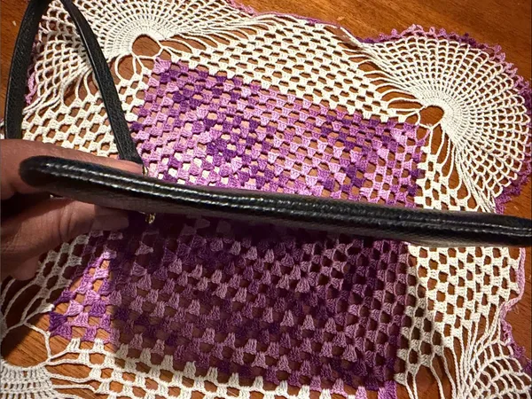 Coach Black Pebbled Leather Wristlet with Gold Logo - Image 5