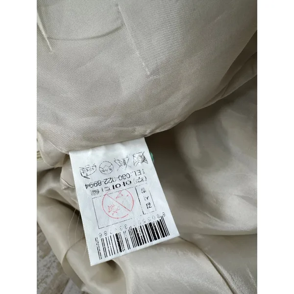 Vintage‎ KEITH Beige Linen Blend Sleeveless Pleated Sheath Dress Button Back - Image 6