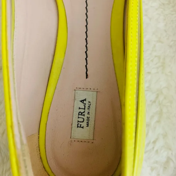 Furla Yellow Pointed Flats Size 36 - Image 7