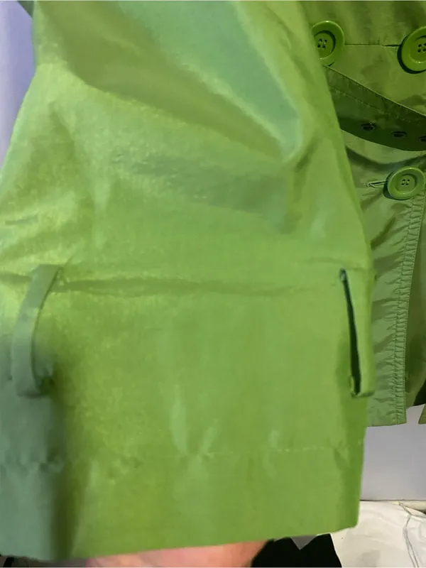 Style & Co. Lime Green Double-Breasted Trench Coat with Belt lt doesn’t have - Image 3