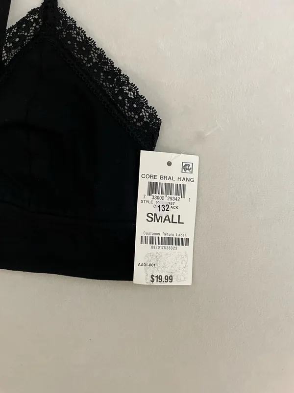 Jenni Intimates NWT Black Lace Trim Bralette Size S - Image 2
