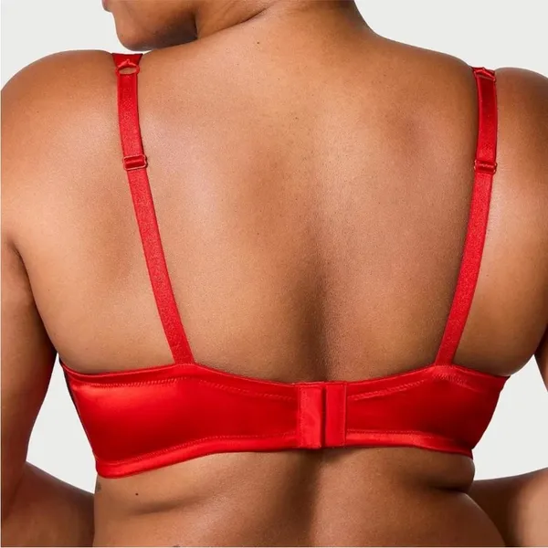 VICTORIA’S SECRET Dream Angels Wicked Satin Peek A Boo Cup Bra Red Crystal XL - Image 14