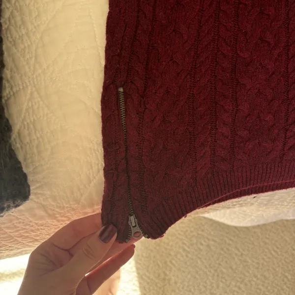 American Eagle red cable knit sweater - Image 2