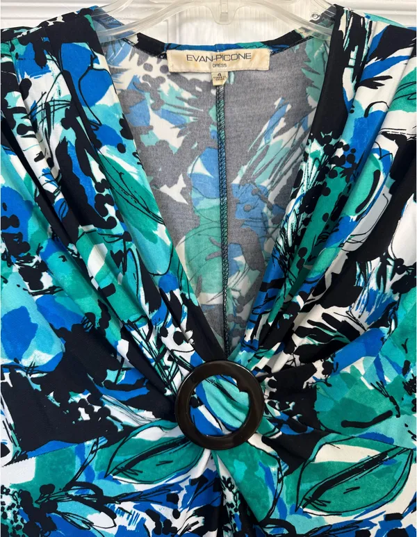 Evan Picone Women’s Short Sleeve Floral Print Dress Size 4 - Image 3