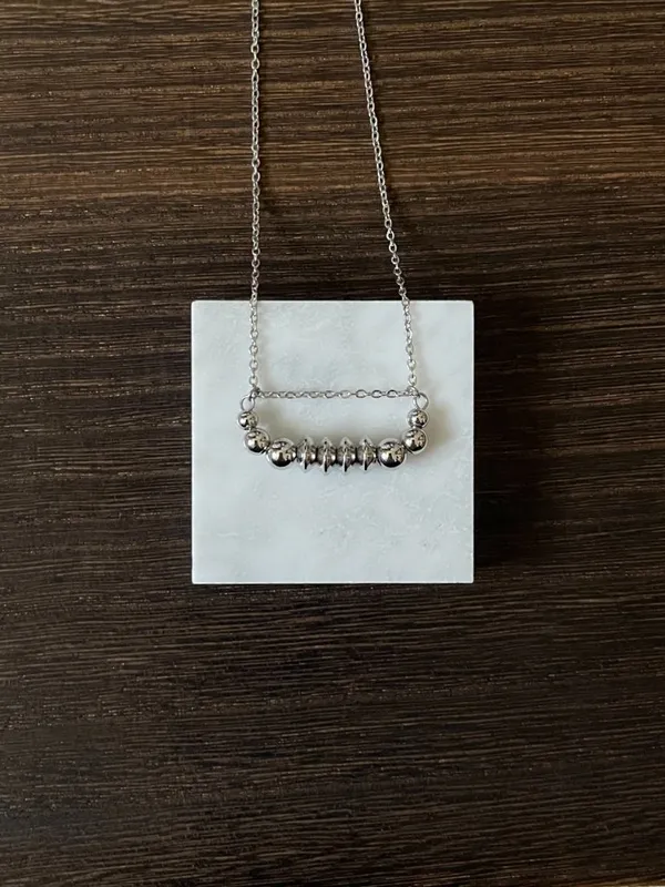 Handmade 4x4 Classic Western Pearl Bar Necklace 17 inch - Image 2