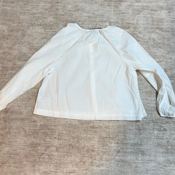 Universal Threads Women’s Large White Cotton Long Sleeve Blouse Top Office New - Image 8