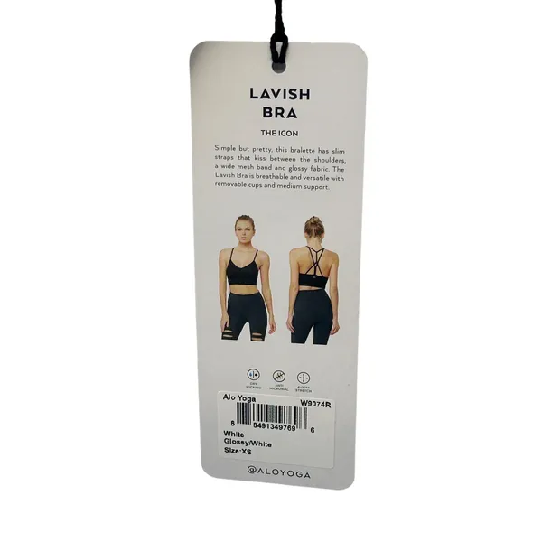 Alo Yoga Women's Lavish Bra White XS ( SOLD OUT) NWT - Image 6