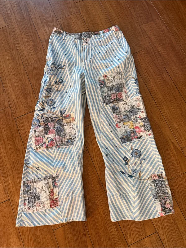 Free People Runyon Canyon Patch Wide Leg Jeans - Image 4