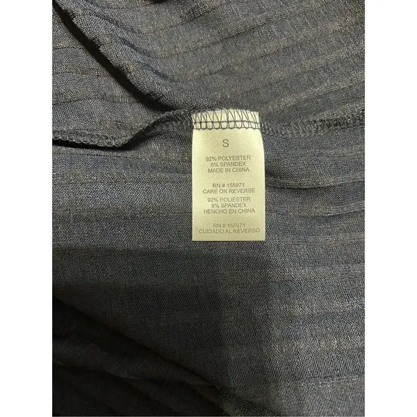 Storybuk Knit Small Ladies Navy Ribbed Short Sleeve Top - Image 5