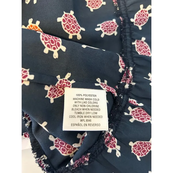 Maison Jules Turtle Print Sleeveless Blouse‎ Top XL - Image 4