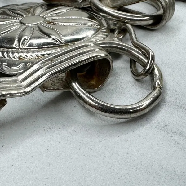 Western Concho Silver Tone Chain Link Belt Extra Small/Small (XS/S) ✨ - Image 6