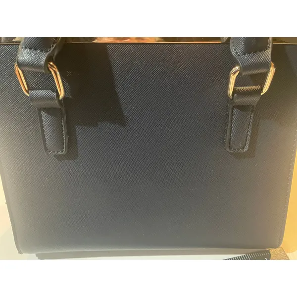 Dune London Navy Blue Structured Satchel Handbag Gold Hardware Women's Purse - Image 6