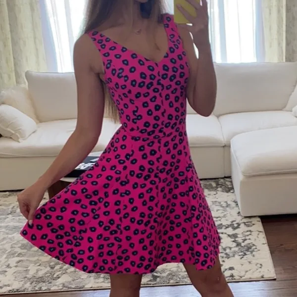 Lilly Pulitzer Clove Dress Size 6 Pink Cheetah Print Sleeveless Preppy Bold - Image 2