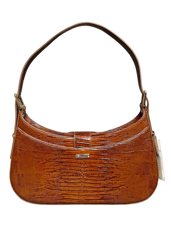 Brahmin Kyrie Jardim Woven Raffia & Embossed Leather Buckled Snap Shoulder Bag - Image 2