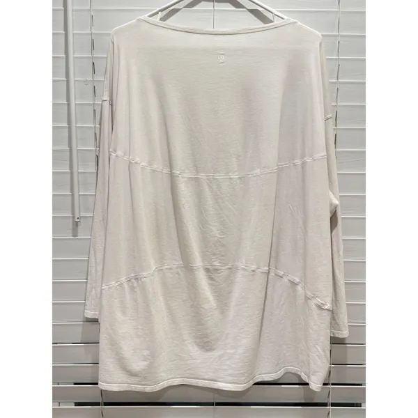 Lululemon Back in Action Long Sleeve Top Womens L/12 White Oversized Boat Neck - Image 3