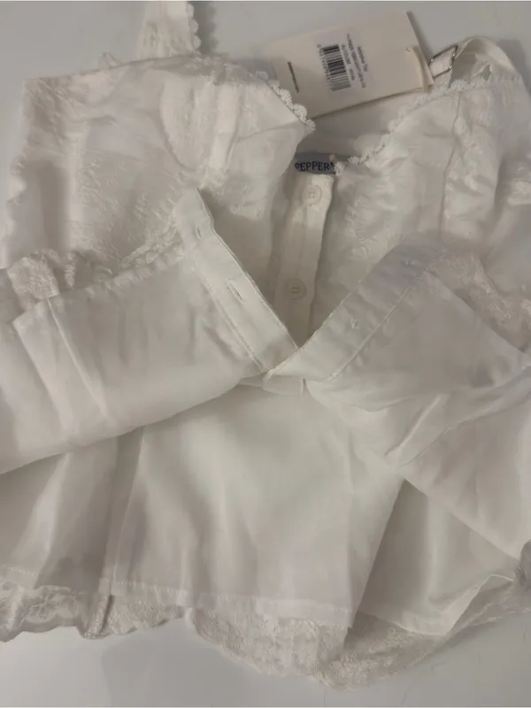 Peppermayo White Lace Button-Front Tank (Addictive Top - White) - Image 4