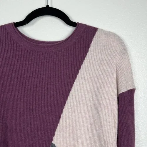 Smartwool Women's Colorblock Wool Blend Pullover‎ Knit Sweater Purple Sz S - Image 2