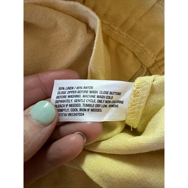 A‎ New Day Women's Butter Yellow Pleated Shorts Sz 10 Linen Old Money Vibes - Image 6