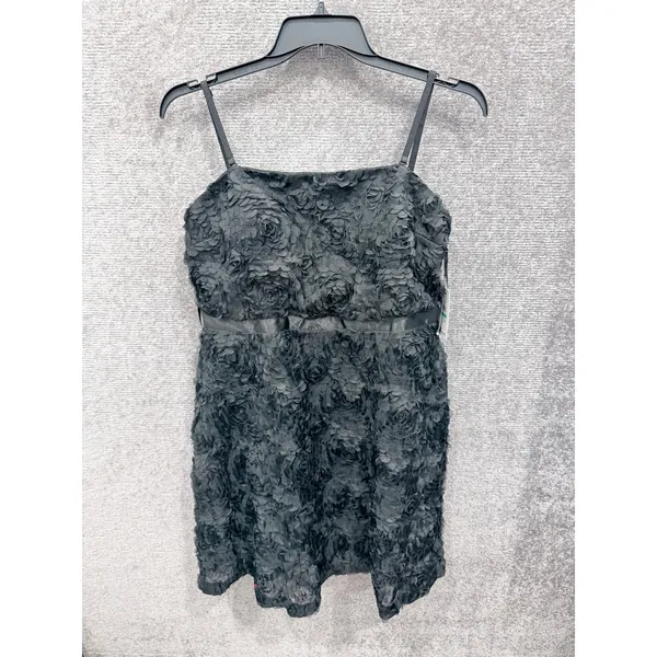 Kensie Dress 16 Black Fit & Flare 3D Rosette Sleeveless Cocktail Mini - Image 4