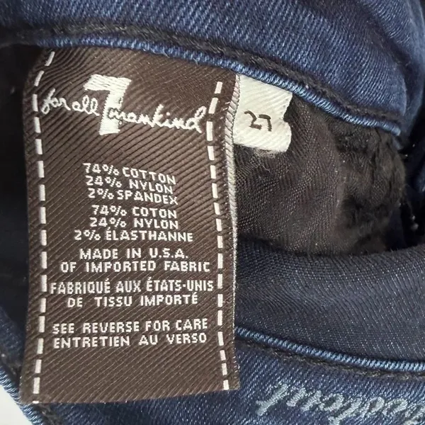 7 For All Mankind mid rise dark wash bootcut denim jean women’s size 27 - Image 3