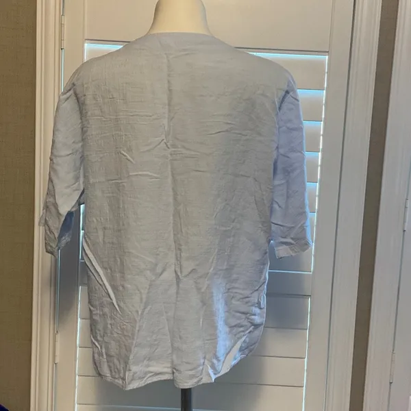 Light Blue Women's Blouse - Image 3