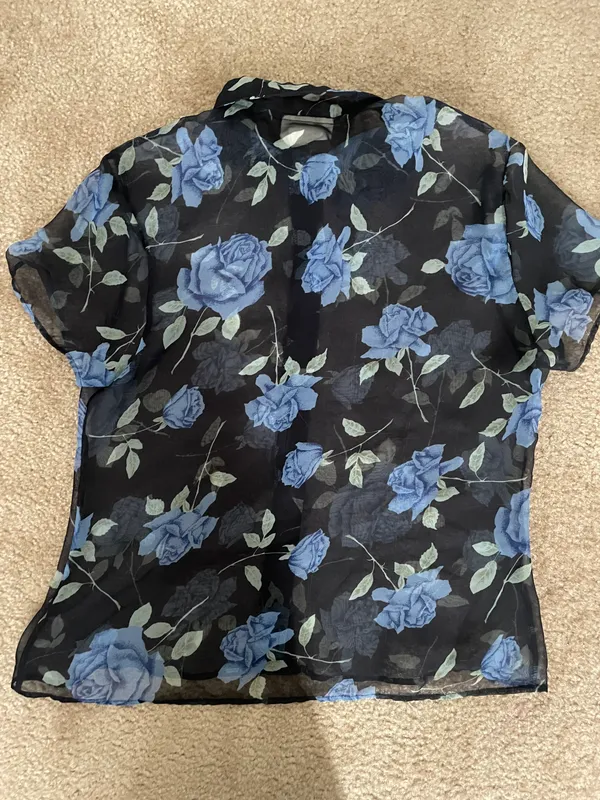 Anchor Blue Vintage sheer floral blouse - Image 4