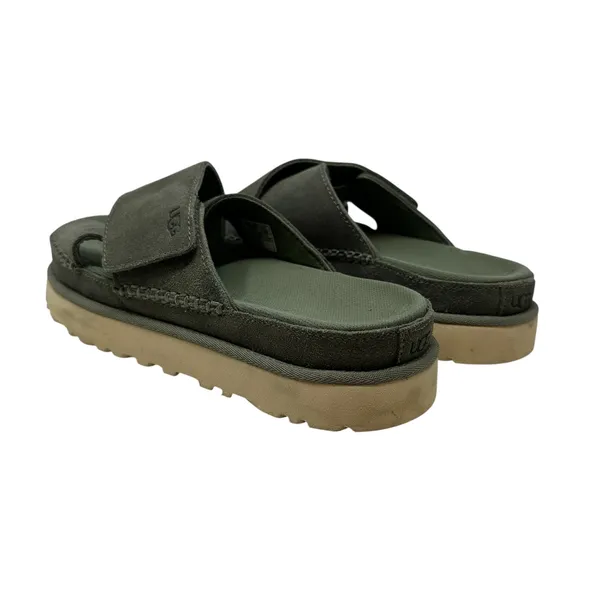 UGG‎ Goldenstar Cross Slide Sandal Olive Green Suede Size US 9.5 - Image 11