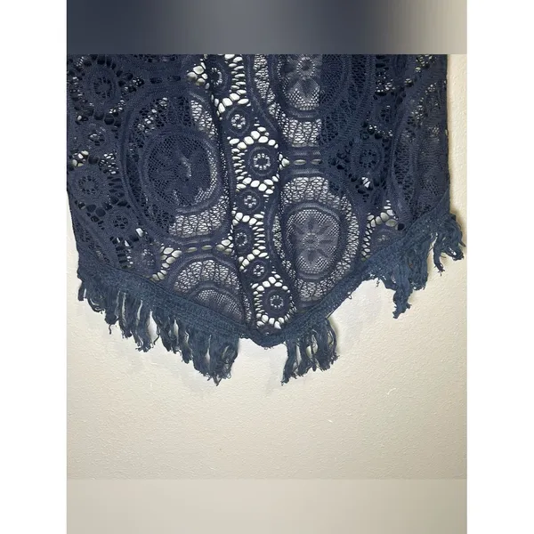 New Altar’d State Blue Crochet Knit Boho Kimono Cardigan Women’s Size Large - Image 8