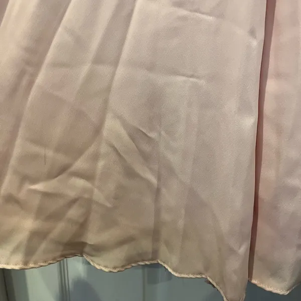 David’s Bridal Light Pink Bridesmaid Dress Size 6 Slit Spaghetti Strap Formal - Image 4
