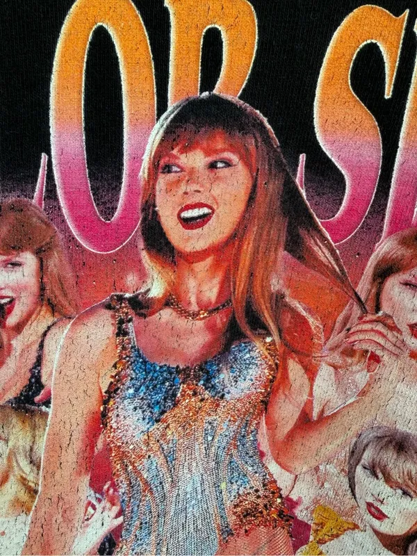 Taylor Swift Eras Tour Black Graphic Off the Shoulder T-Shirt - Image 7