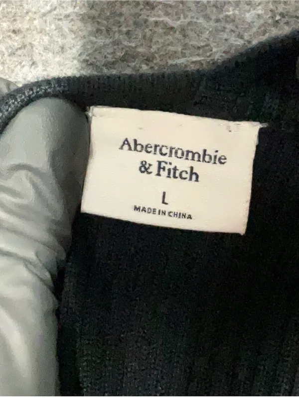 Abercrombie & Fitch One Shoulder Ribbed Knit Sweater Top Black Size Large - Image 5