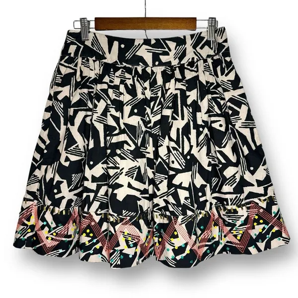 Anthropologie | Odille Abstract‎ Sequin Skirt | A-Line | 6 | Embroidered Lined - Image 3