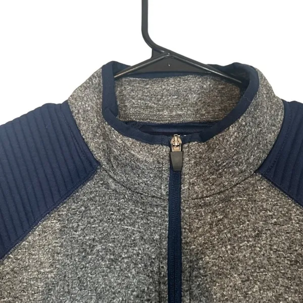 NFL Blue & Gray Boston Patriots Football Full Zip High Neck Jacket Women Sz S - Image 2
