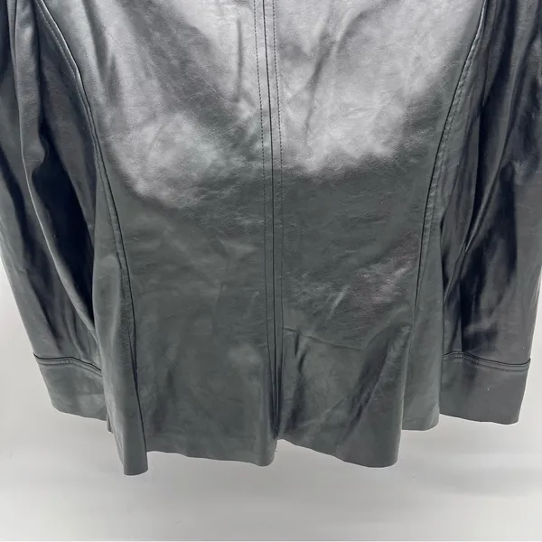 DO+BE Black Vegan Leather Zippered Front Jacket with Puff Sleeves-Size M - Image 8