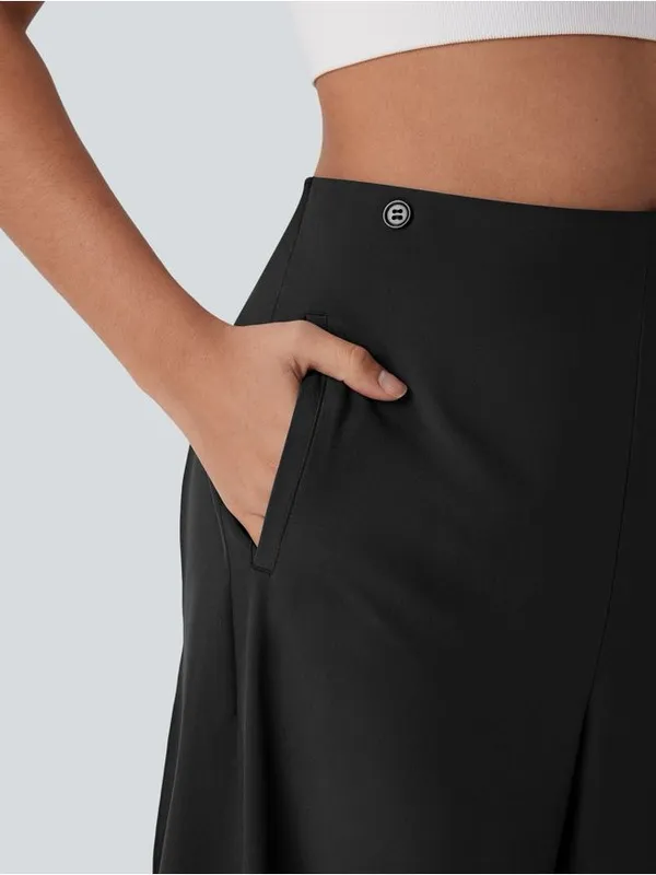 Halara Breezeful High Waisted Flowy Pants XS Black Wide Leg Quick Dry Pockets - Image 4