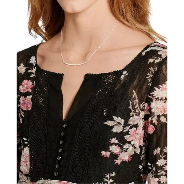 Denim & Supply Ralph Lauren Ethereal Dainty Cottage Floral Lace Y2K Medium - Image 4