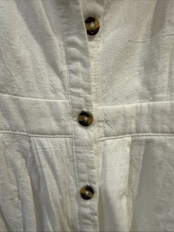 Lulus Button-Front White Spaghetti Strap Dress - Image 3