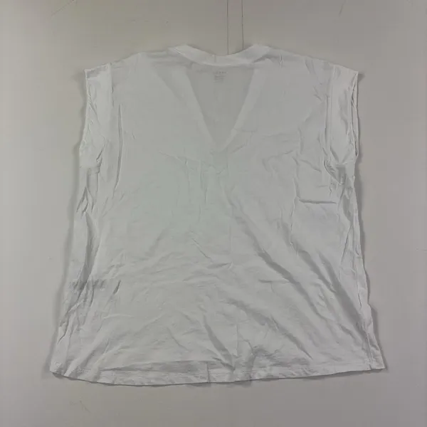 FRAME Tank Top Womens L White V-Neck Sleeveless Organic Pima Cotton Jersey - Image 6