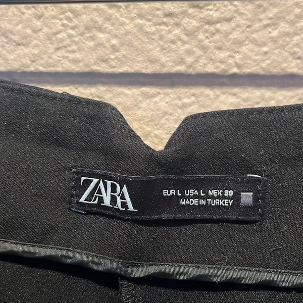 Zara Women’s Cropped Trousers Slacks Pants Size Large NotchBack Black - Image 9