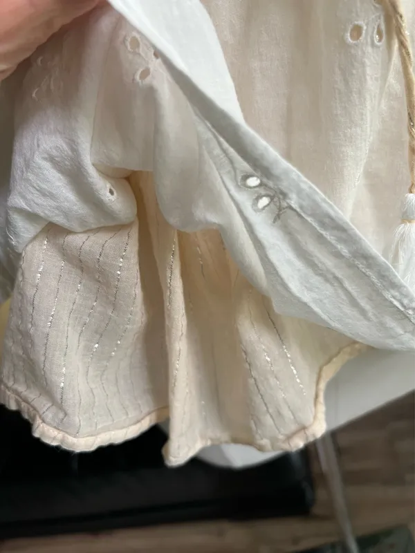 Cream color eyelet Blouse - Image 6