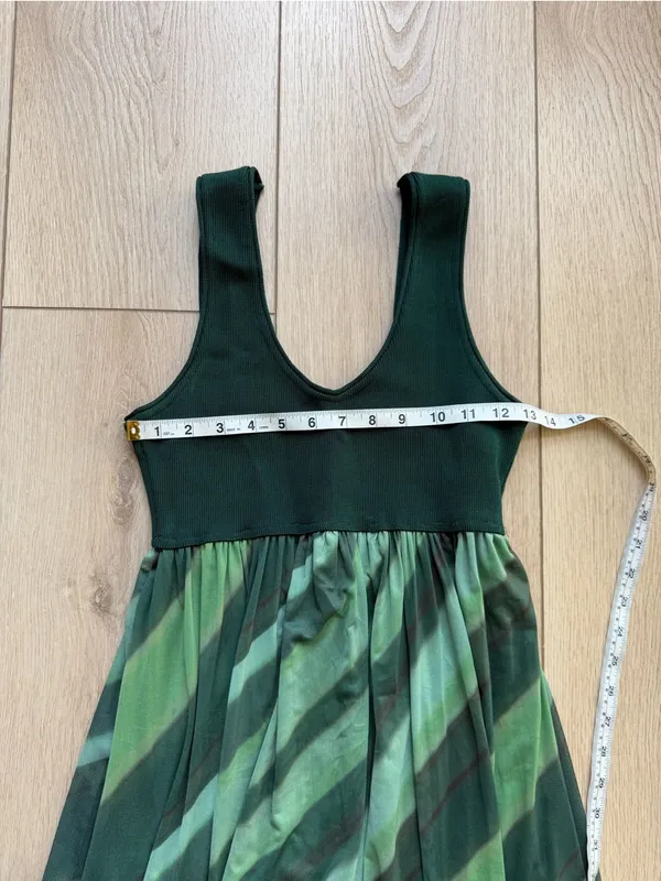 Dress To Clothing Boutique Brazil Sleeveless Green Maxi Dress Striped Size Small - Image 7