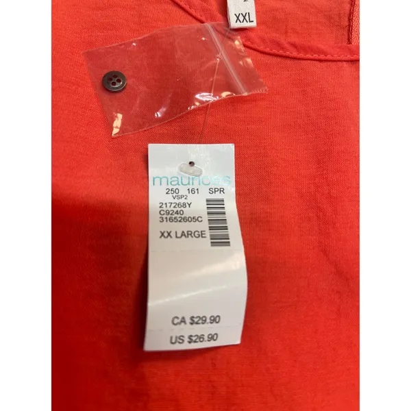 Maurices Sunrise Orange Blouse Size XXL, New with Tags - Image 3